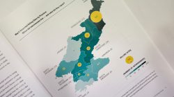 A graphic showing suspected killing sites in North Korea is seen in a report compiled by Transitional Justice Working Group, during an interview with a researcher from the group in Seoul, South Korea, July 19, 2017. REUTERS/Kim Hong-Ji