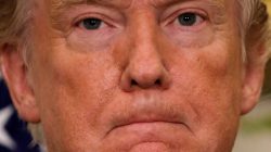 U.S. President Donald Trump attends a "Made in America" event on pharmaceutical glass manufacturing at the Roosevelt Room of the White House in Washington, U.S., July 20, 2017. REUTERS/Carlos Barria