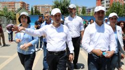 Pro-Kurdish Peoples' Democratic Party (HDP) lawmakers leave from a park after a party meeting in Diyarbakir, Turkey, July 25, 2017. REUTERS/Sertac Kayar