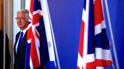 Britain's Secretary of State for Defence Michael Fallon arrives for a media conference in Sydney, Australia July 27, 2017. REUTERS/David Gray