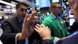 Traders work on the floor of the New York Stock Exchange (NYSE) in New York, U.S., July 20, 2017.