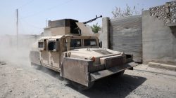 A military vehicle from Syrian Democratic Force is seen in Raqqa city. REUTERS/Rodi Said