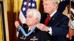 U.S. President Donald Trump awards the Medal of Honor to James McCloughan, who served in the U.S. Army during the Vietnam War, during a ceremony at the White House in Washington, U.S. July 31, 2017. REUTERS/Joshua Roberts