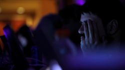 A man takes part in a hacking contest during the Def Con hacker convention in Las Vegas, Nevada, U.S. on July 29, 2017. REUTERS/Steve Marcus