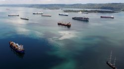 Cargo ships navigate the Panama Canal during an organized media tour by Italy's Salini Impregilo, one of the main sub contractors of the Panama Canal Expansion project, on the outskirts of Colon city, Panama May 11, 2016