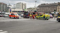 Rescue personnel cordon the place where several people were stabbed, at Turku Market Square, Finland August 18, 2017. LEHTIKUVA/Roni Lehti via REUTERS