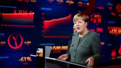 German Chancellor Angela Merkel, top candidate of the Christian Democratic Union Party (CDU), presents the new interactive election campaign ahead of the upcoming federal election in Berlin, Germany August 18, 2017. REUTERS/Hannibal Hanschke