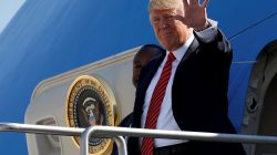 U.S. President Donald Trump waves as he steps out from Air Force One in Reno, Nevada, U.S., August 23, 2017. REUTERS/Joshua Roberts