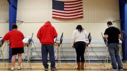 FILE PHOTO: Voters cast their votes during the U.S. presidential election in Elyria, Ohio, U.S. November 8, 2016. REUTERS/Aaron Josefczyk/File Photo