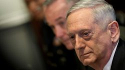 FILE PHOTO: U.S. Defense Secretary James Mattis looks on during a bilateral meeting with South Korean Defense Minister Song Young-Moo at the Pentagon in Arlington, Virginia, U.S., August 30, 2017. REUTERS/Aaron P. Bernstein