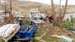 Buildings damaged by hurricane Irma are seen on the British Virgin Islands, September 1