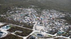 An aireal view shows damage after hurricane Irma passed over Providenciales on the Turks and Caicos Islands, September 11, 2017. Picture taken September 11, 2017. Cpl Darren Legg RLC/Ministry of Defence handout via REUTERS