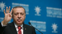 Turkish President Tayyip Erdogan greets mayors from his ruling AK Party during a meeting at the Presidential Palace in Ankara, Turkey, September 13, 2017. Yasin Bulbul/Presidential Palace/Handout via REUTERS