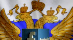 FILE PHOTO: A 3D model of the Facebook logo is seen in front of a Russian flag in this photo illustration taken in Zenica, Bosnia and Herzegovina, May 22, 2015. REUTERS/Dado Ruvic