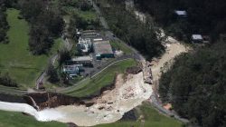 An aerial view shows the damage to the Guajataca dam. REUTERS/Alvin Baez
