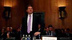 Jay Clayton, Chairman of the Securities and Exchange Commission, arrives for a Senate Banking hearing on Capitol Hill in Washington, U.S. September 26, 2017. REUTERS/Aaron P. Bernstein
