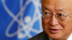 International Atomic Energy Agency (IAEA) Director General Yukiya Amano reacts during an interview with Reuters at the IAEA headquarters in Vienna, Austria September 26, 2017. REUTERS/Leonhard Foeger