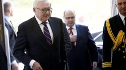 Finnish President Sauli Niinisto (not in picture) meets Deputy Foreign Minister of the Russian Federation Sergei Ryabkov at the President's Official Residence Mantyniemi, Helsinki, Finland September 12, 2017. Lehtikuva/Martti Kainulainen/via REUTERS