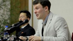 FILE PHOTO: U.S. student Otto Warmbier speaks at a news conference in this undated photo released by North Korea's Korean Central News Agency (KCNA) in Pyongyang February 29, 2016. REUTERS/KCNA/File Photo
