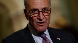 FILE PHOTO - Senate Minority Leader Chuck Schumer speaks with reporters following the party luncheons on Capitol Hill in Washington, U.S., September 26, 2017. REUTERS/Aaron P. Bernstein