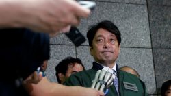 Japan's Defense Minister Itsunori Onodera speaks to reporters after North Korea's missile launch, at the Defense Ministry in Tokyo, Japan August 26, 2017. REUTERS/Kim Kyung-Hoon