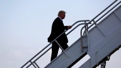 U.S. President Donald Trump departs aboard Air Force One to return to Washington from Indianapolis International Airport in Indianapolis, Indiana, U.S. September 27, 2017. REUTERS/Jonathan Ernst