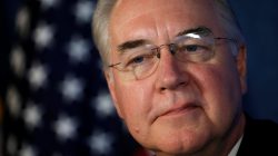 HHS Secretary Tom Price speaks at a news conference on annual influenza prevention at the Press Club in Washington, U.S., September 28, 2017. REUTERS/Kevin Lamarque