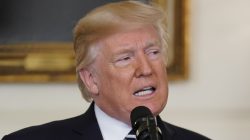 U.S. President Donald Trump makes a statement on the mass shooting in Las Vegas from the Diplomatic Room at the White House in Washington, U.S., October 2, 2017