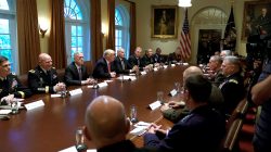 In meeting with military, Trump talks of 'calm before the storm'