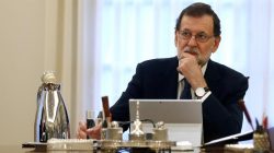 Spain´s Prime Minister Mariano Rajoy attends a cabinet meeting at the Moncloa Palace in Madrid, October 11, 2017. Moncloa handout via REUTERS
