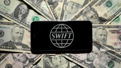 FILE PHOTO : The Swift bank logo is pictured in this photo illustration taken April 26, 2016. REUTERS/Carlo Allegri/File Photo