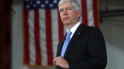 Michigan Governor Rick Snyder is seen at a bill signing event in Detroit, Michigan, U.S. on June 20, 2014. Picture taken on June 20, 2014. REUTERS/Rebecca Cook