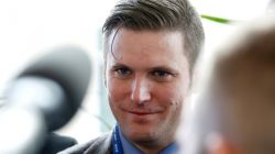 FILE PHOTO: Richard Spencer, a leader and spokesperson for the so-called alt-right movement, speaks to the media at the Conservative Political Action Conference (CPAC) in National Harbor, Maryland, U.S., February 23, 2017. REUTERS/Joshua Roberts/File Photo
