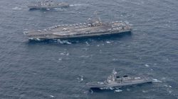 U.S. carrier patrols off Korean peninsula in warning to Pyongyang