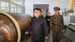 North Korean leader Kim Jong-Un looks on during a visit to the Chemical Material Institute of the Academy of Defense Science in this undated photo released by North Korea's Korean Central News Agency (KCNA) in Pyongyang on August 23, 2017. KCNA/via REUTERS