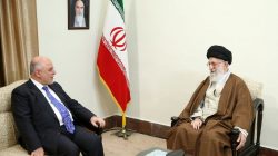 Iran's Supreme Leader Ayatollah Ali Khamenei meets with Iraqi Prime Minister Haider Al-Abadi in Tehran, Iran, October 26, 2017. Leader.ir/Handout via REUTERS ATTENTION EDITORS - THIS IMAGE WAS PROVIDED BY A THIRD PARTY. NO RESALES. NO ARCHIVE.