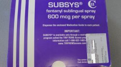 FILE PHOTO: A box of the Fentanyl-based drug Subsys, made by Insys Therapeutics Inc, is seen in an undated photograph provided by the U.S. Attorney's Office for the Southern District of Alabama. U.S. Attorney's Office for the Southern District of Alabama/Handout via REUTERS