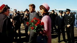 FILE PHOTO: U.S. President John F. Kennedy and first lady Jacqueline Bouvier Kennedy arrive at Love Field in Dallas, Texas less than an hour before his assassination in this November 22, 1963 photo by White House photographer Cecil Stoughton obtained from the John F. Kennedy Presidential Library in Boston. JFK Library/The White House/Cecil Stoughton/File Photo via REUTERS
