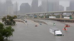 - Interstate highway 45 is submerged from the effects of Hurricane Harvey seen during widespread flooding in Houston, Texas, U.S. August 27, 2017.