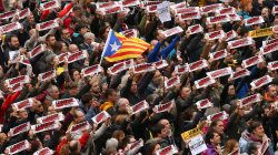 Catalan strike severs road links as secessionist leaders regroup