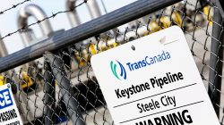 A TransCanada Keystone Pipeline pump station operates outside Steele City, Nebraska March 10, 2014.