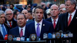 New York State Governor Andrew Cuomo speaks during a news conference outside the New York Port Authority Bus Terminal following reports of an explosion, in New York City, U.S. December 11, 2017.