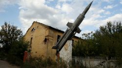War-scarred neighborhoods in Ukraine's rebel-held Donetsk