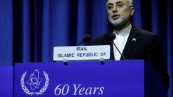 Head of Iran's Atomic Energy Organization Ali-Akbar Salehi attends the opening of the International Atomic Energy Agency (IAEA) General Conference at their headquarters in Vienna, Austria September 18, 2017.