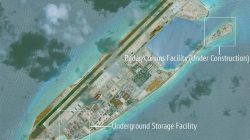 Construction is shown on Fiery Cross Reef, in the Spratly Islands, the disputed South China Sea in this June 16, 2017 satellite image released by CSIS Asia Maritime Transparency Initiative at the Center for Strategic and International Studies (CSIS) to Reuters on June 29, 2017.