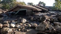 A home on Glen Oaks Road damaged by mudslides in Montecito, California, U.S., January 10, 2018.