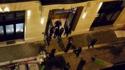 A general view of the scene after axe-wielding robbers stole jewelry on Wednesday from a store in the famed Ritz Paris hotel in Paris, France, January 10, 2018 in this picture obtained from social media. Courtesy of Davy Parker/via REUTERS