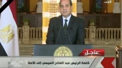 Egyptian President Abdel Fattah Al Sisi gives a televised statement on the attack in North Sinai, in Cairo, Egypt November 24, 2017 in this still taken from video.