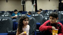Children are seen inside the first Saudi Arabia cinema in Jeddah, Saudi Arabia January 13, 2018. Picture taken January 13, 2018.