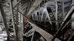 : Steel beams on the draw span, which needs replacement, are shown on the Arlington Memorial Bridge in Washington, U.S., June 20, 2016.